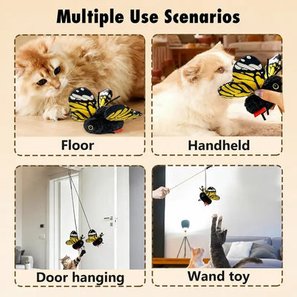 🎁50K+ SOLD! Almost Gone✨🦋 Fluttering Electric Butterfly Cat Toy | Interactive Moving Playmate for Indoor Kitties