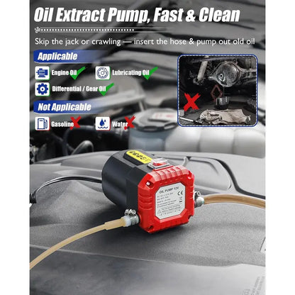 12V 80W Oil Extractor Pump, Oil Removal Transfer Suction Pump for Fluid Change
