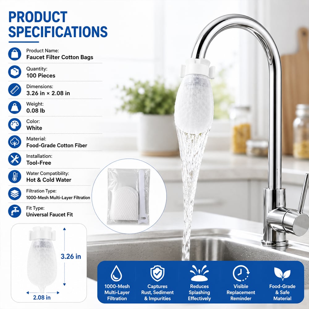 Faucet filter cotton bag specifications