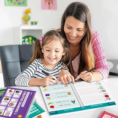 ✏️ Magic Handwriting Practice Book – Fun Reusable Groove Writing Set for Kids 🌈
