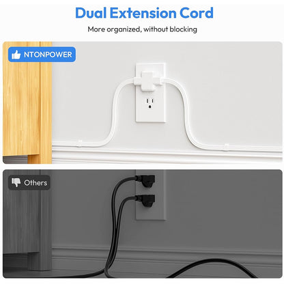 ⚡ Dual Extension Cable – 12-Foot Splitter with USB & AC Ports