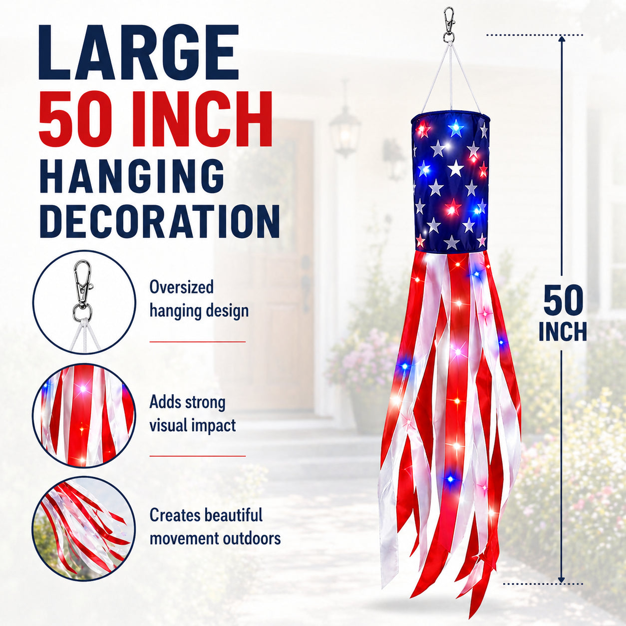 Large American Flag Windsocks
