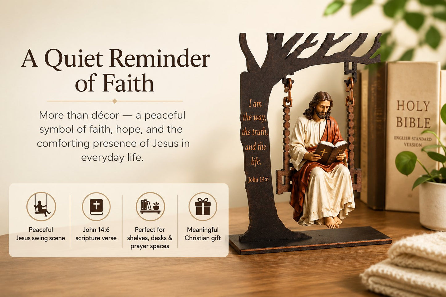 🔥Hot Sale 49% OFF - ✝️📚Christian Jesus Swing Ornament