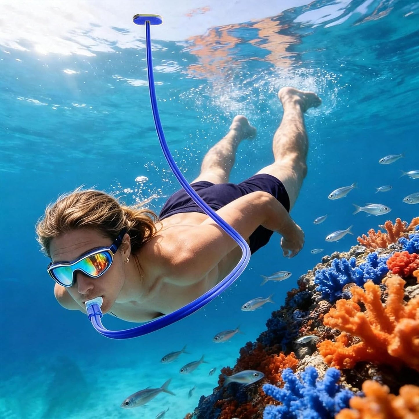 ✨Flexible Floating Snorkel Tube – Safe &amp; Comfortable for Underwater Training