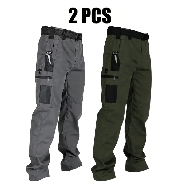 🔥Men's Waterproof Tactical Work Pants - Solid Color with Multi-Pockets for Outdoor Activities