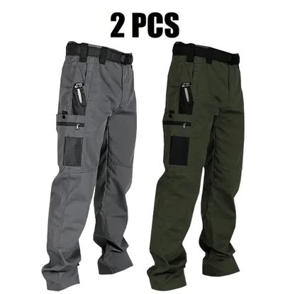 🔥Men's Waterproof Tactical Work Pants - Solid Color with Multi-Pockets for Outdoor Activities