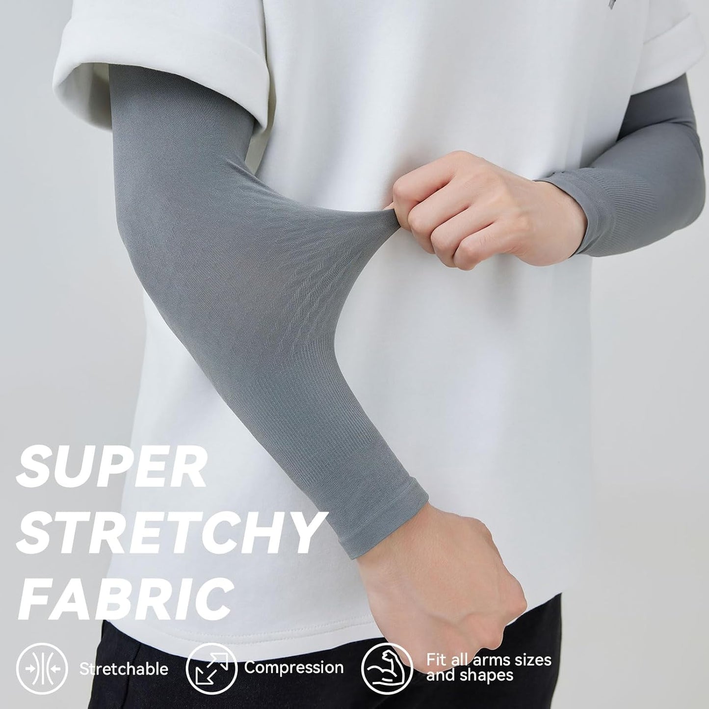 2 Pairs UV Protection Cooling Arm Sleeves for Men & Women UPF 50