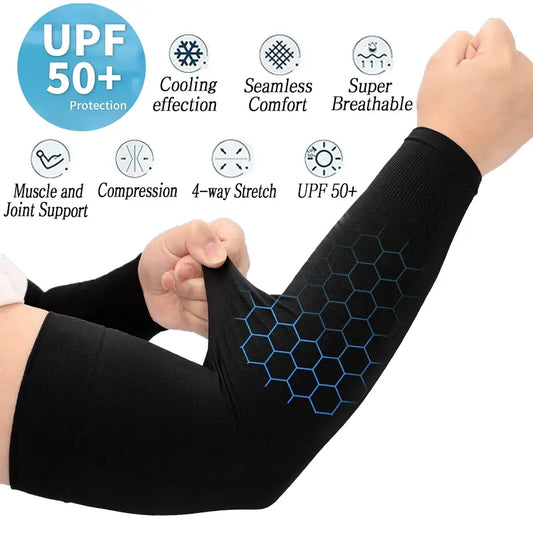 2 Pairs UV Protection Cooling Arm Sleeves for Men & Women UPF 50