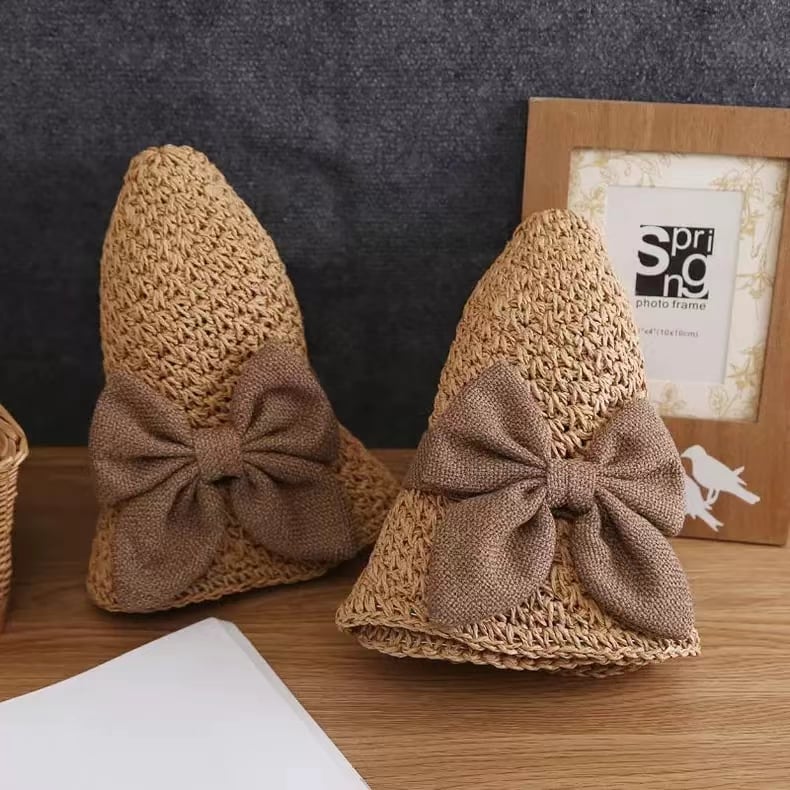 👒Elegant Crochet Straw Hat with Ruffle Detail