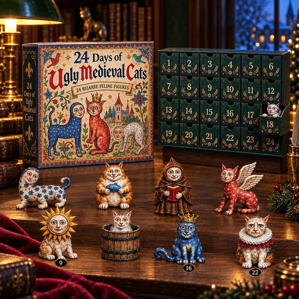 🐈🏰 24 Days of Ugly Medieval Cats – Hilariously Weird Cat Advent Calendar 2026