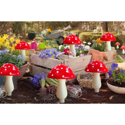 🍄Adorable Fairy Tale Red Mushroom Solar Lights - Ideal for Enchanting Garden Decor & Whimsical Night Atmosphere