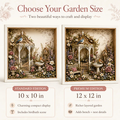 🌷DIY English Cottage Garden Shadow Box Kit  Flat acrylic version