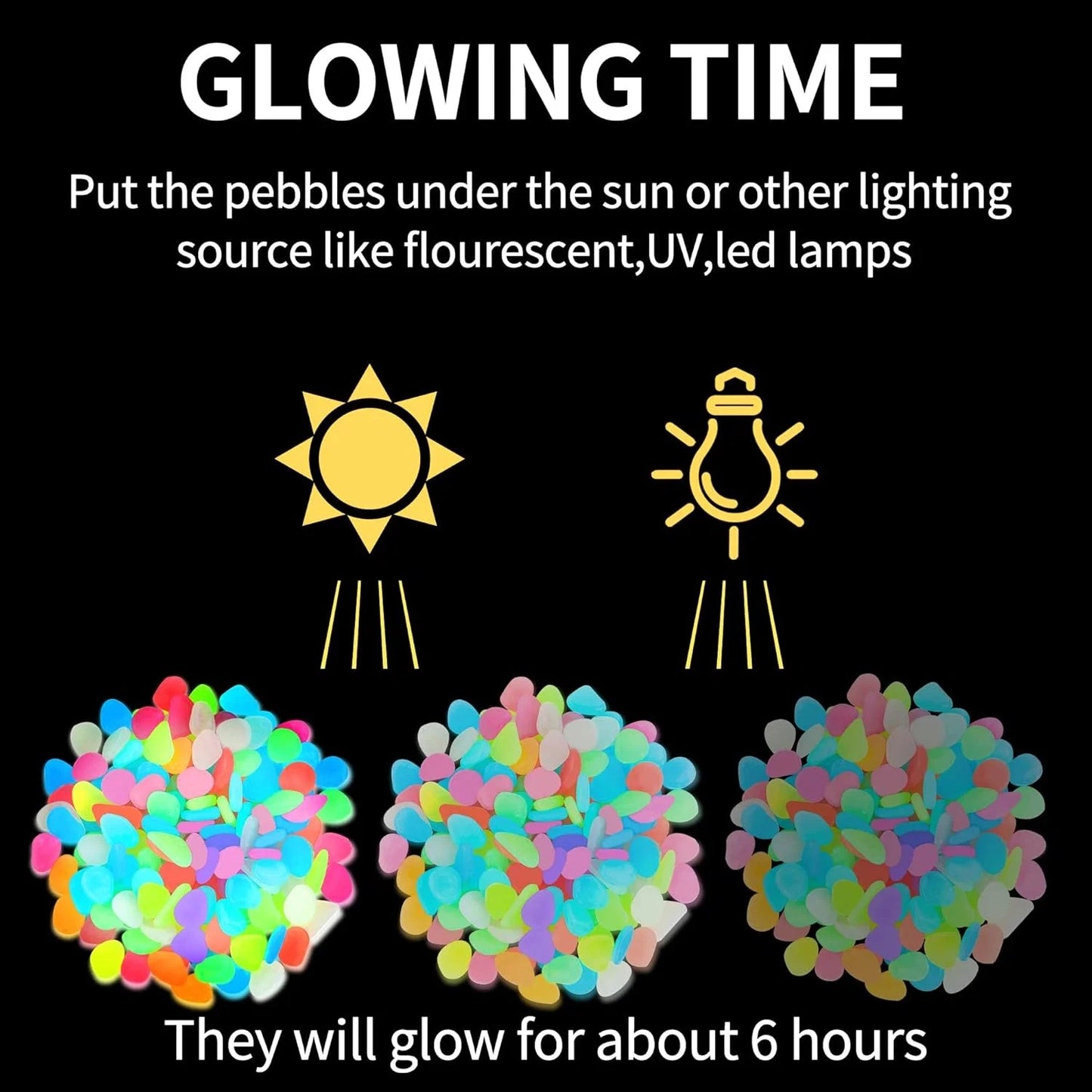 💥LAST DAY SALE 50%OFF💥🌈Colorful Glow-in-the-Dark Garden Stones☔