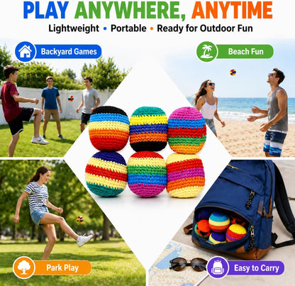 Premium 6-Piece Handmade Footbag Set – Authentic Guatemalan Craftsmanship