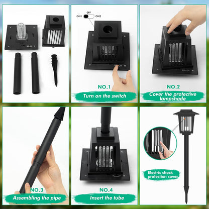 2-in-1 Solar Powered Mosquito Zapper & Weatherproof Garden Pathway Light