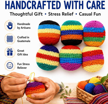 Premium 6-Piece Handmade Footbag Set – Authentic Guatemalan Craftsmanship