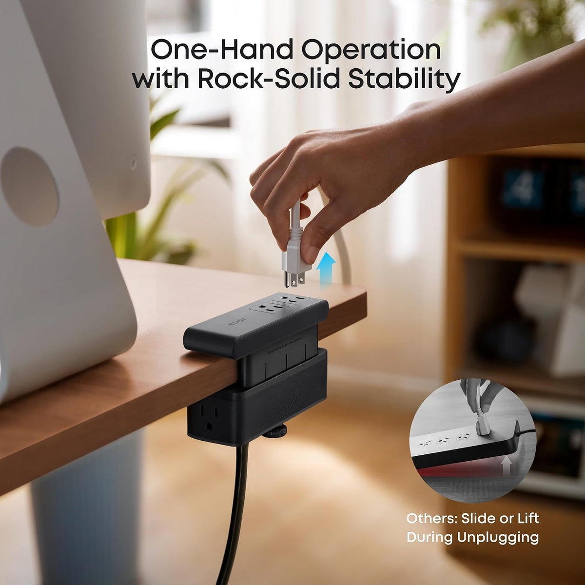 Desk Clamp with 1500 Surge Protector Socket
