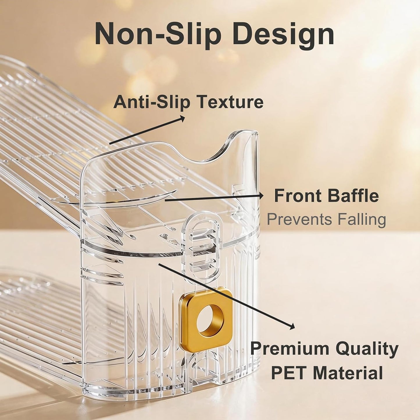 Shoe Organizer for Closet – Stackable Rack with Height Adjustment