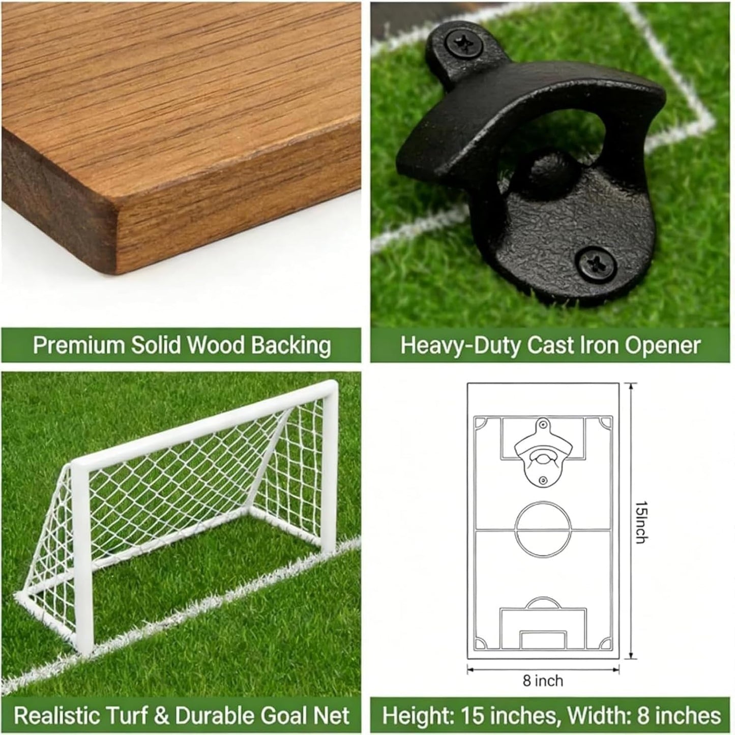 ⚽2026 Soccer Field Wall-Mounted Bottle Opener & Cap Catcher - Creative Football Bar Decor