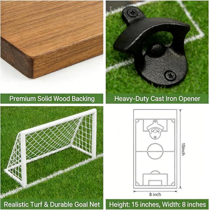 ⚽2026 Soccer Field Wall-Mounted Bottle Opener & Cap Catcher - Creative Football Bar Decor