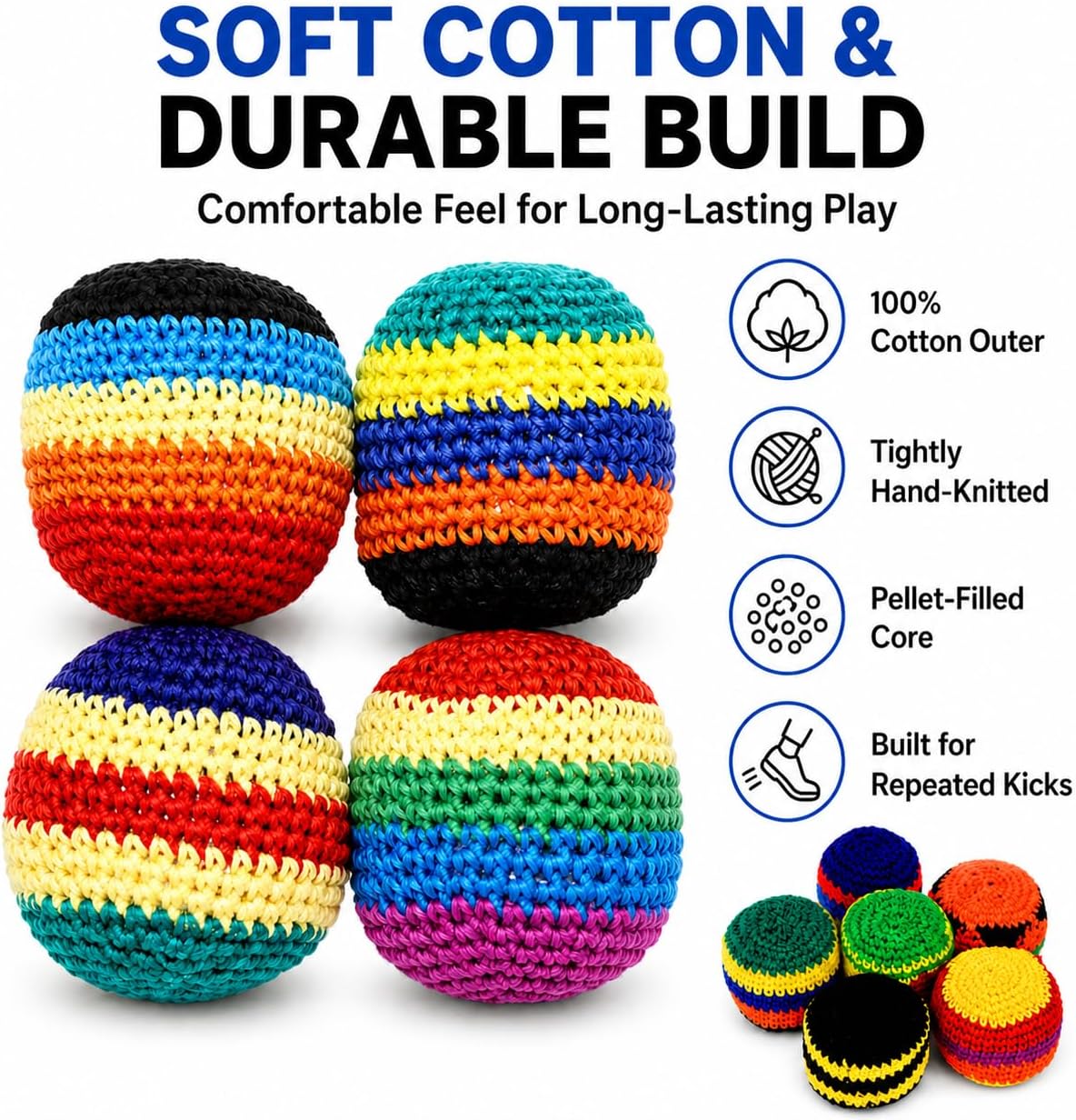 Premium 6-Piece Handmade Footbag Set – Authentic Guatemalan Craftsmanship