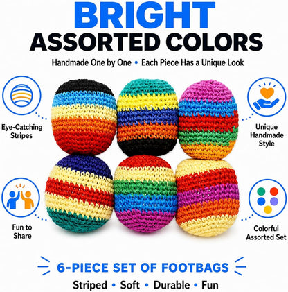 Premium 6-Piece Handmade Footbag Set – Authentic Guatemalan Craftsmanship