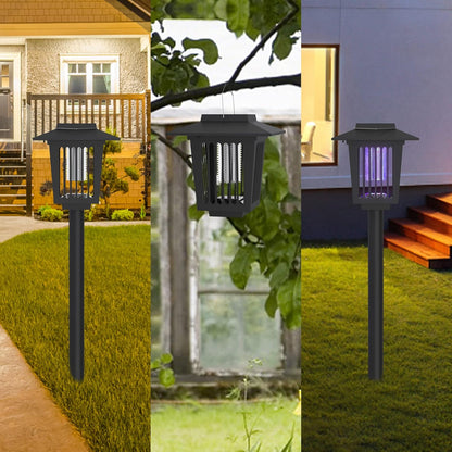 2-in-1 Solar Powered Mosquito Zapper & Weatherproof Garden Pathway Light