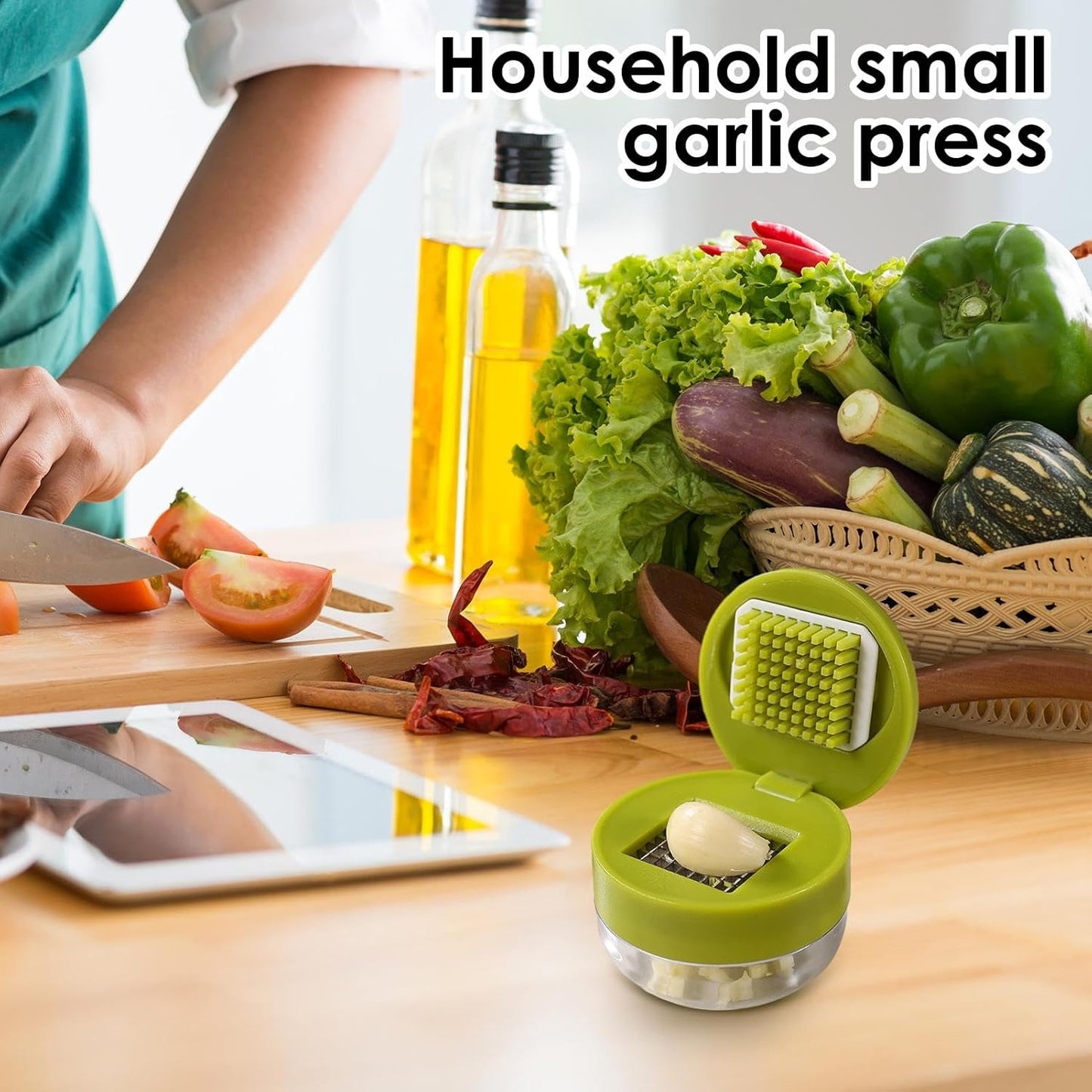 🧄 Press-Type Mini Garlic Dicer, Multi-Purpose Vegetable Cube Cutter for Kitchen Prep &amp; Baby Food