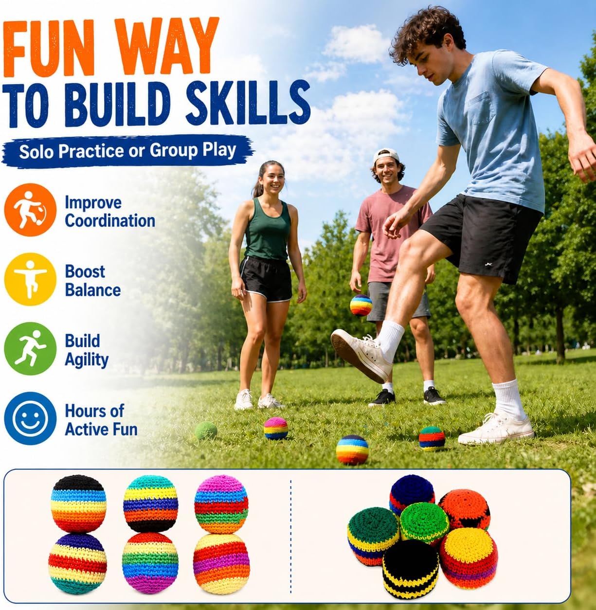 Premium 6-Piece Handmade Footbag Set – Authentic Guatemalan Craftsmanship