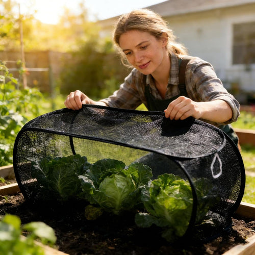 🔥Buy 1 Get 1 Free🔥Mesh Plant Cover Crop Cage with 8 Ground Stakes - Pop-Up Netting for Raised Beds, Vegetables & Fruits