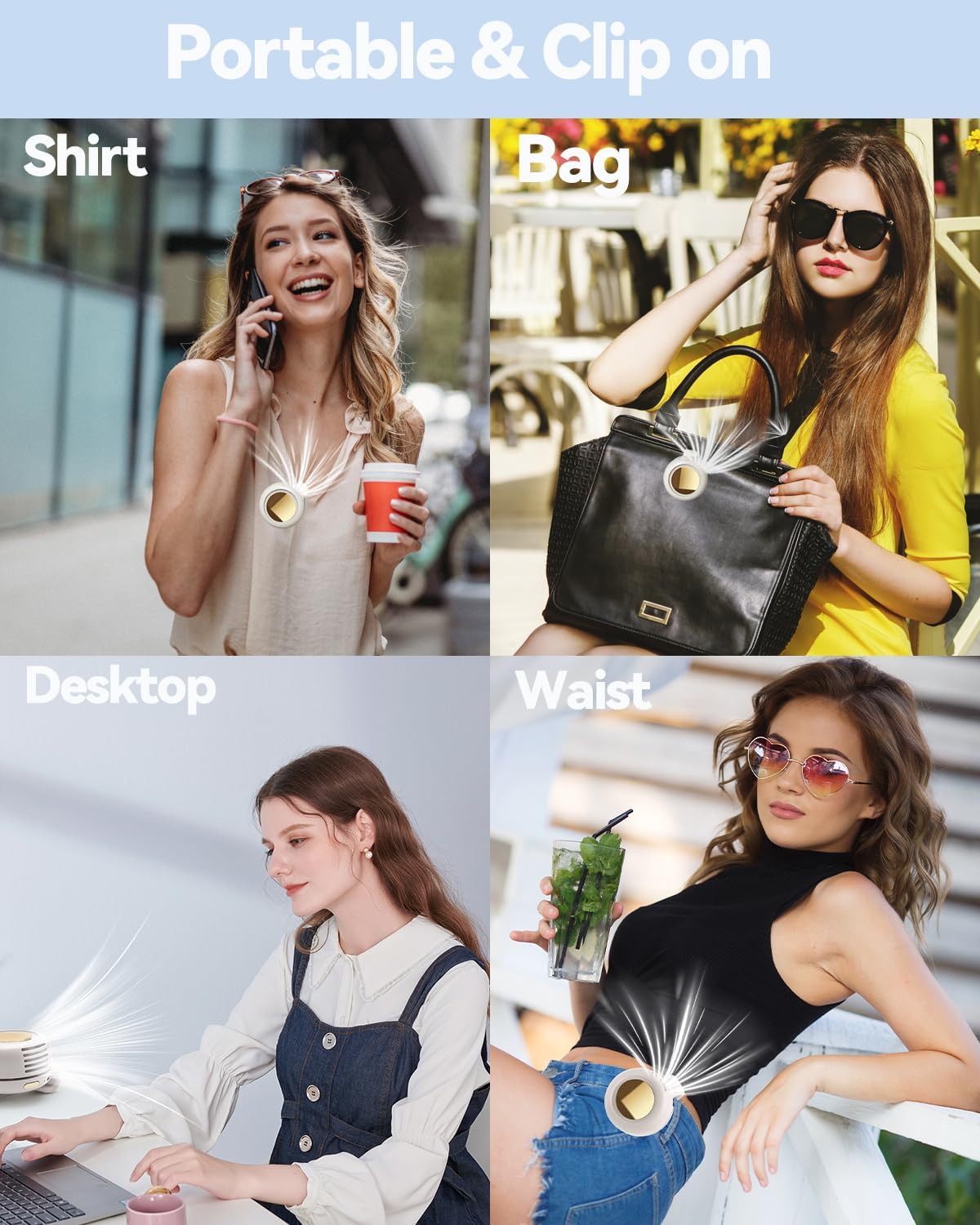 🌀 Portable Clip-On Fan – 360° Adjustable