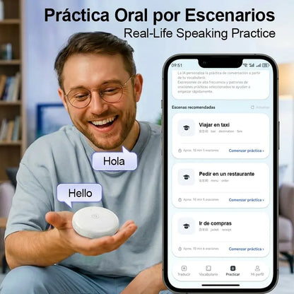 Portable Wireless AI Language Translator Pen - Spanish & English Practice Companion, 165-Language Support, Accent Adaptation for Restaurant Scenarios, Smart Tutor for Electronic Learning,sohochic