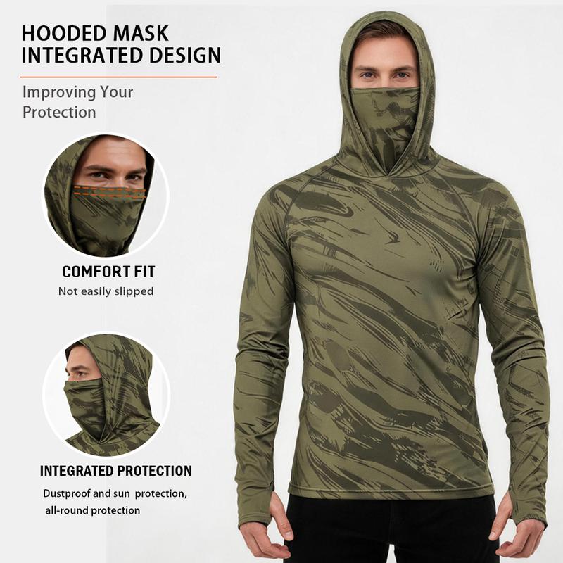Men's Quick-Dry Tactical Hoodie with Face Covering (5-Pack)