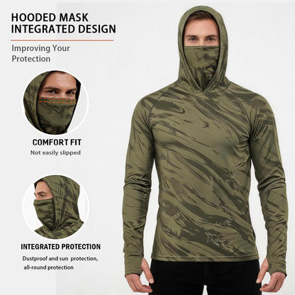 Men's Quick-Dry Tactical Hoodie with Face Covering (5-Pack)