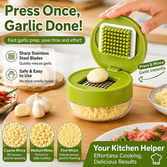 🧄 Press-Type Mini Garlic Dicer, Multi-Purpose Vegetable Cube Cutter for Kitchen Prep &amp; Baby Food