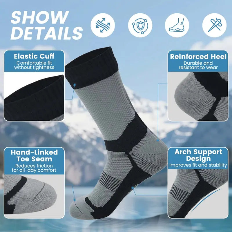 Waterproof Ankle Socks for Men & Women, Lightweight & Thermal Options, 3-Layer Stretch Technology