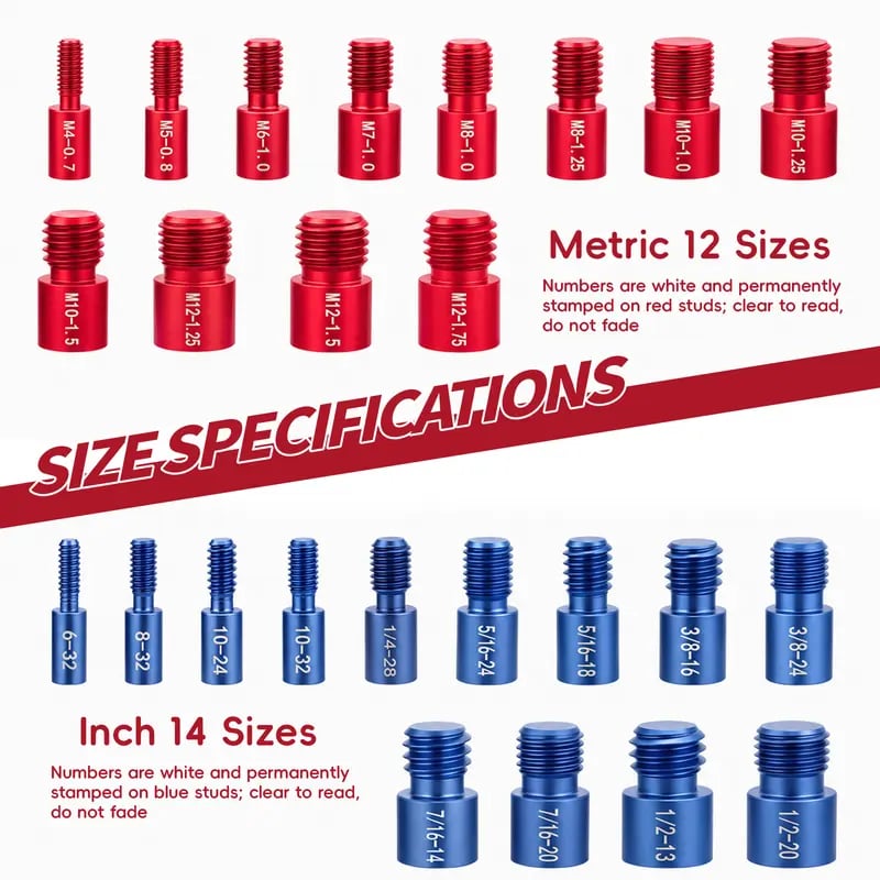 🔩 Nut & Bolt Thread Checker Gauge Set | 26PCS / 44PCS Two Options Available