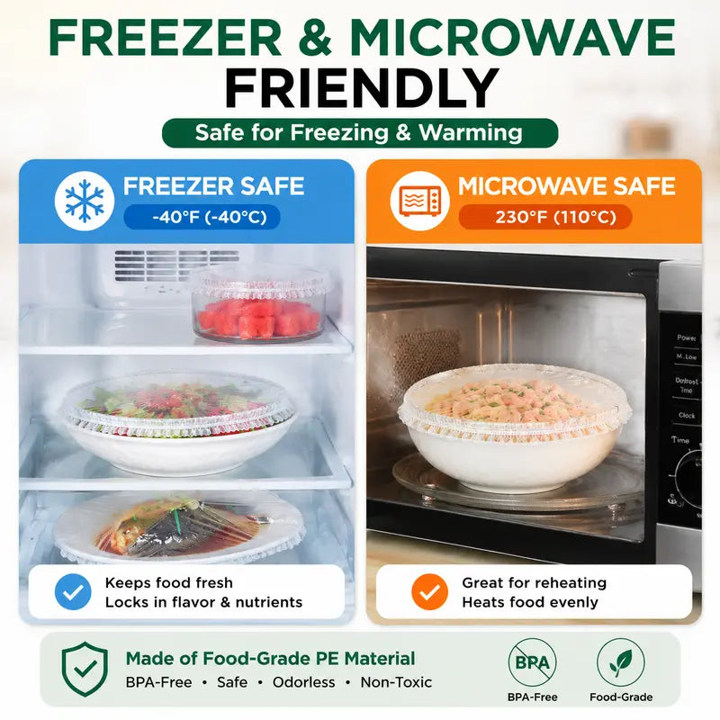 🔥Hot Sale 🔥 100PCS Disposable Stretch Food Covers for Bowls & Plates