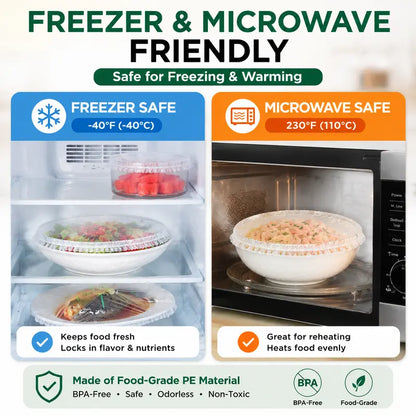 🔥Hot Sale 🔥 100PCS Disposable Stretch Food Covers for Bowls & Plates