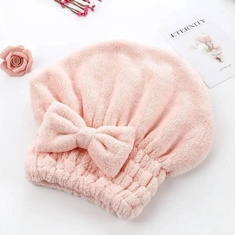 🎀Women's Bow-Decorated Shower Cap and Hair Dryer Cap