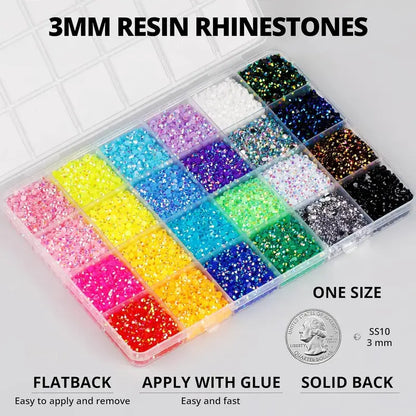 10000Pcs Resin Jelly Rhinestones for Crafting
