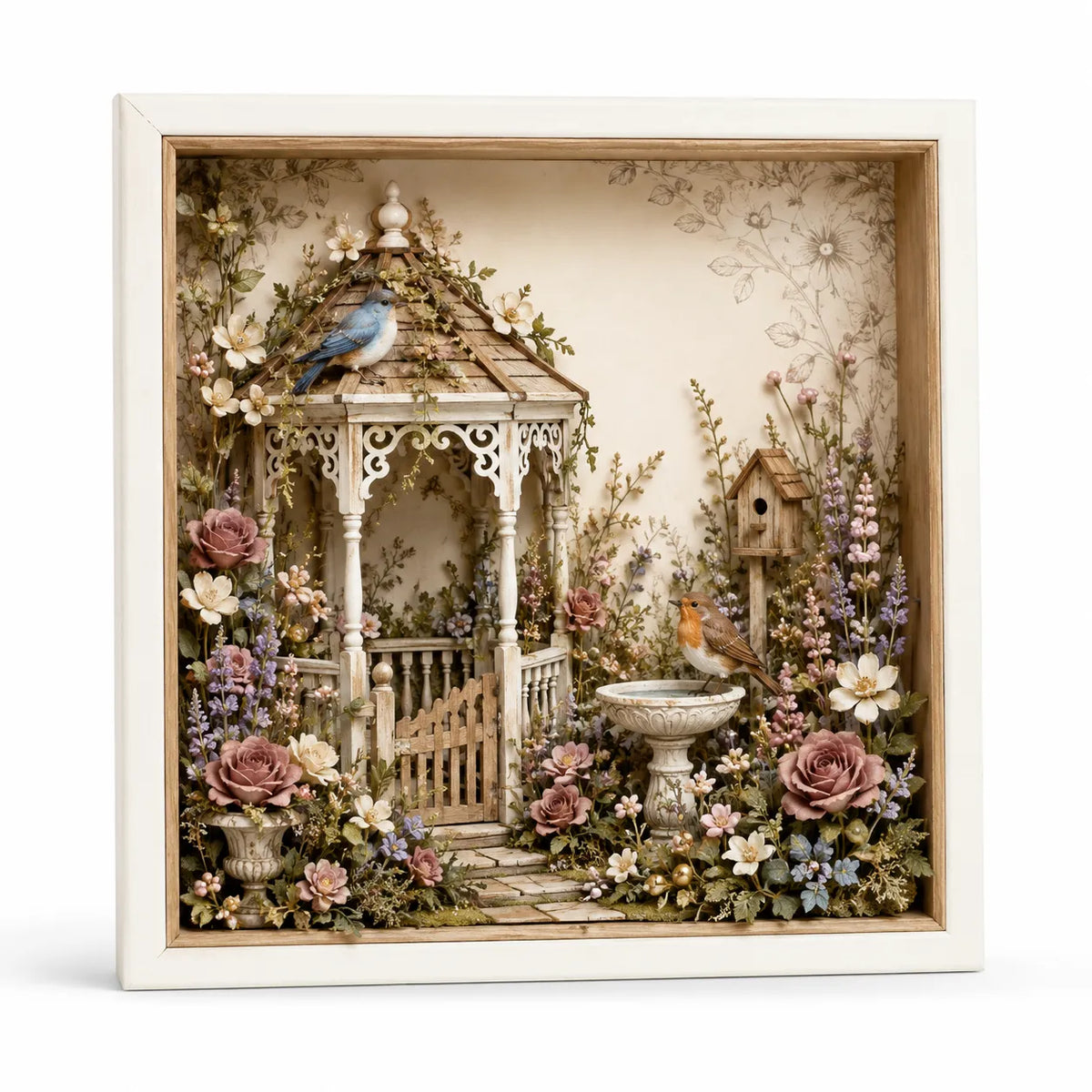 🌷DIY English Cottage Garden Shadow Box Kit  Flat acrylic version