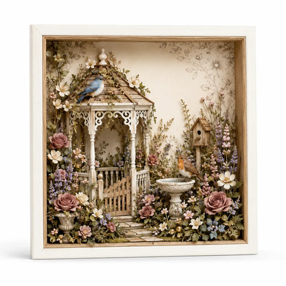 🌷DIY English Cottage Garden Shadow Box Kit  Flat acrylic version