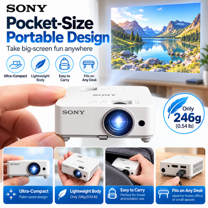 🎬 Portable Mini Projector 📽️ – 100" Big Screen, HDMI & USB, Remote Control Included