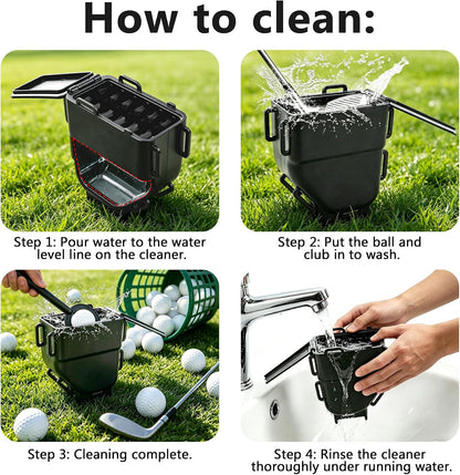 Golf Cart Ball Washer & Club Cleaner with Straps - No Drill
