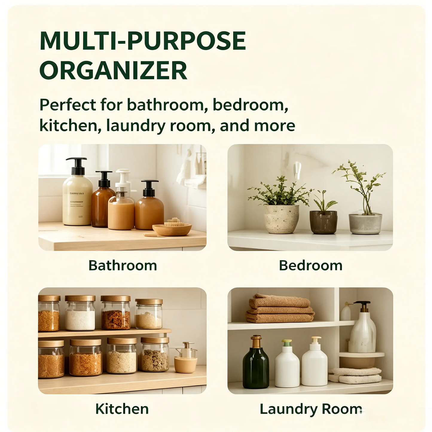 Woven cotton 3-Tier Over the Door Basket, Wall-Mounted Jute Bathroom Storage Organizer – Decorative Nursery Baskets