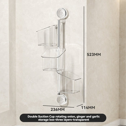 Perforated suction cup spice storage rack