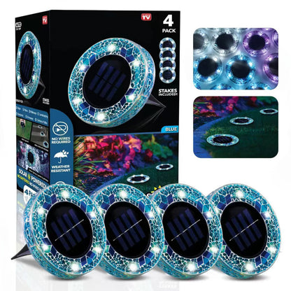 ✨Solar Outdoor Mosaic Disk Lights, Waterproof Pathway LED Light