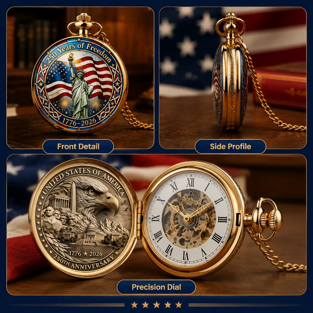 ⏳ ONLY 72 HOURS LEFT: USA 250TH POCKET WATCH — ⏳