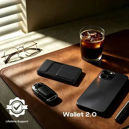 🏆 ✨ Smart Minimalist Wallet 2.0 – Slim Metal Card Holder with Built-In Tracker, RFID Blocking & MagSafe Compatibility🧲
